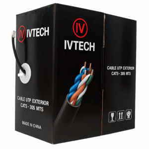cable utp ivtech 305 metros | aleación 0,48 mm | cat 5e | ideal cctv y redes