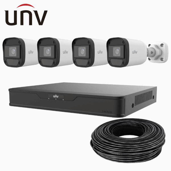 kit uniview 4 cámaras full hd + dvr 4ch xvr301 04g3 | visión nocturna + app móvil