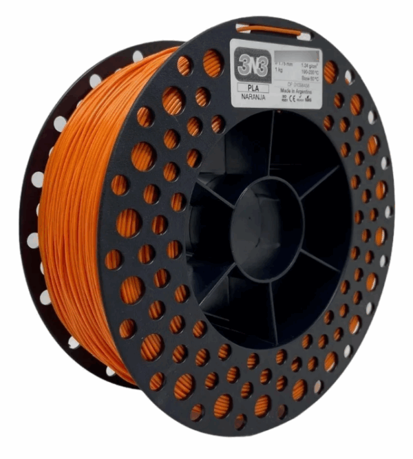 filamento 3n3 pla naranja 1 kg – 1,75 mm