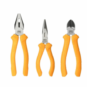 deli juegos de 3 pinzas 8″ combinados, 6″ punta larga, 6″ diagonal amarillo